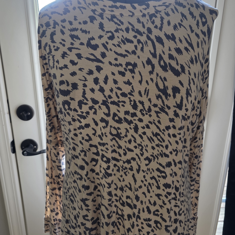 Leopard Print Long Sleeve Top Xl 16-18 Kelly Renee